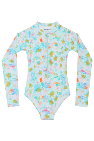 Long sleeve surf swimsuit with matching Beach Hat - Hamilton Island