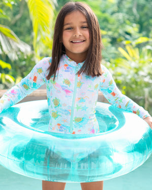 Long sleeve surf swimsuit with matching Beach Hat - Hamilton Island