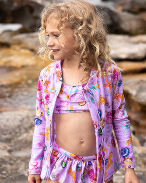 Beach Treasures Rash Top and Bikini Set
