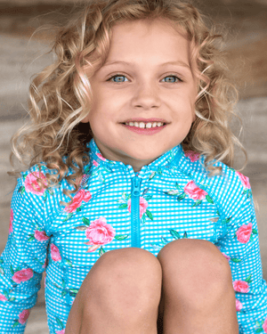 Long sleeve surf swimsuit - Vacation Time print