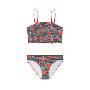 Girls Bikini and Rash Top Set - Vacation Time Print