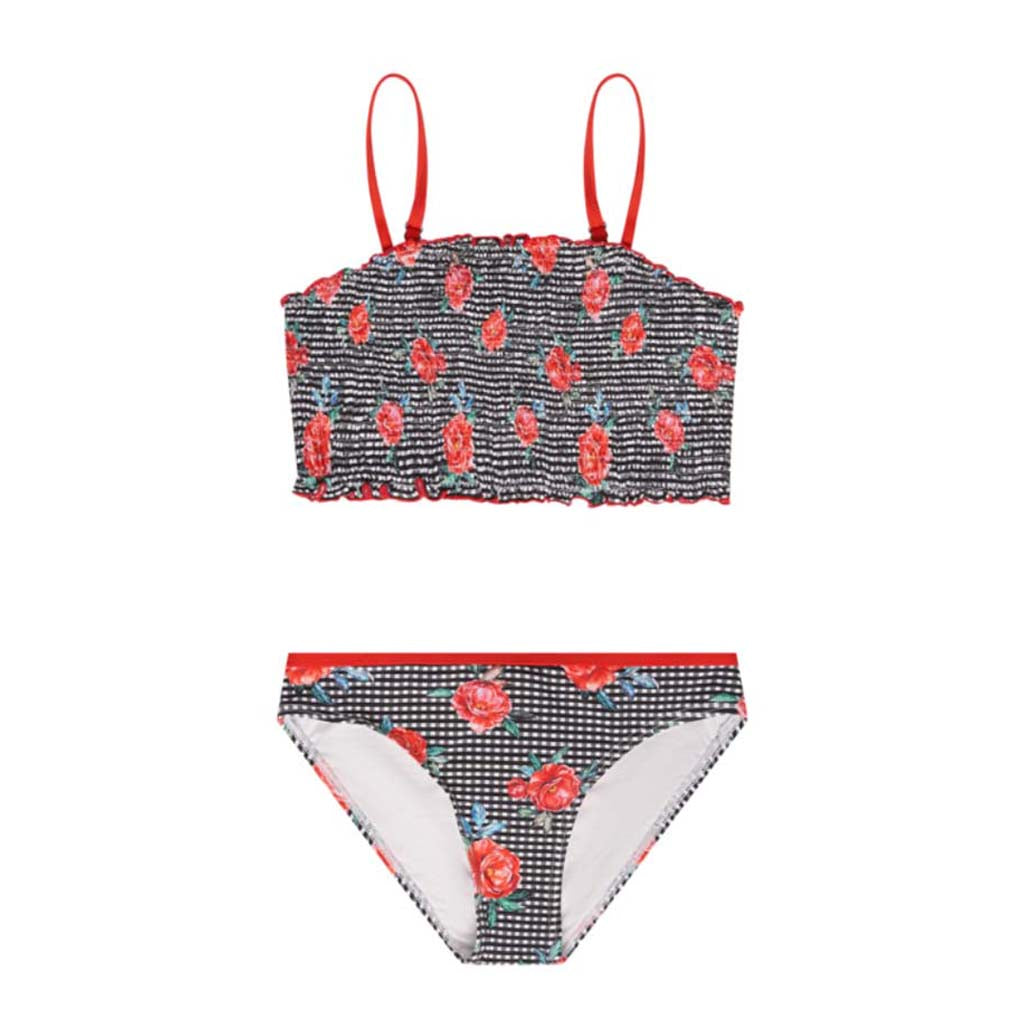 Girls Ruched Bikini - Vacation Time Print