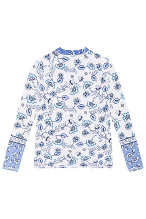 Girls Long Sleeve Rash Top -Boho Print