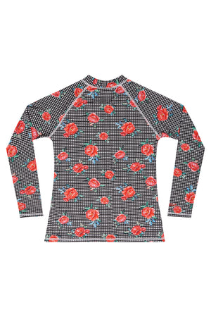 Girls One Piece and Rash Top Set - Vacation Time Print