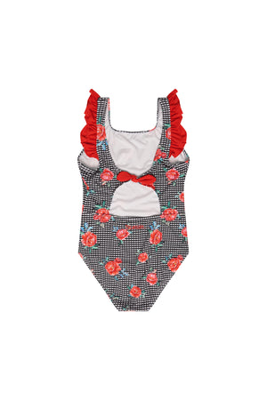 Girls One Piece and Rash Top Set - Vacation Time Print