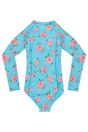 Long sleeve surf swimsuit - Vacation Time print