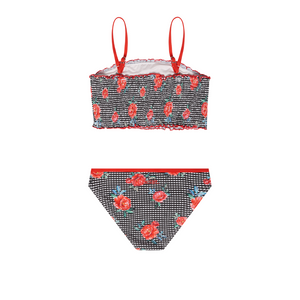 Girls Bikini and Rash Top Set - Vacation Time Print