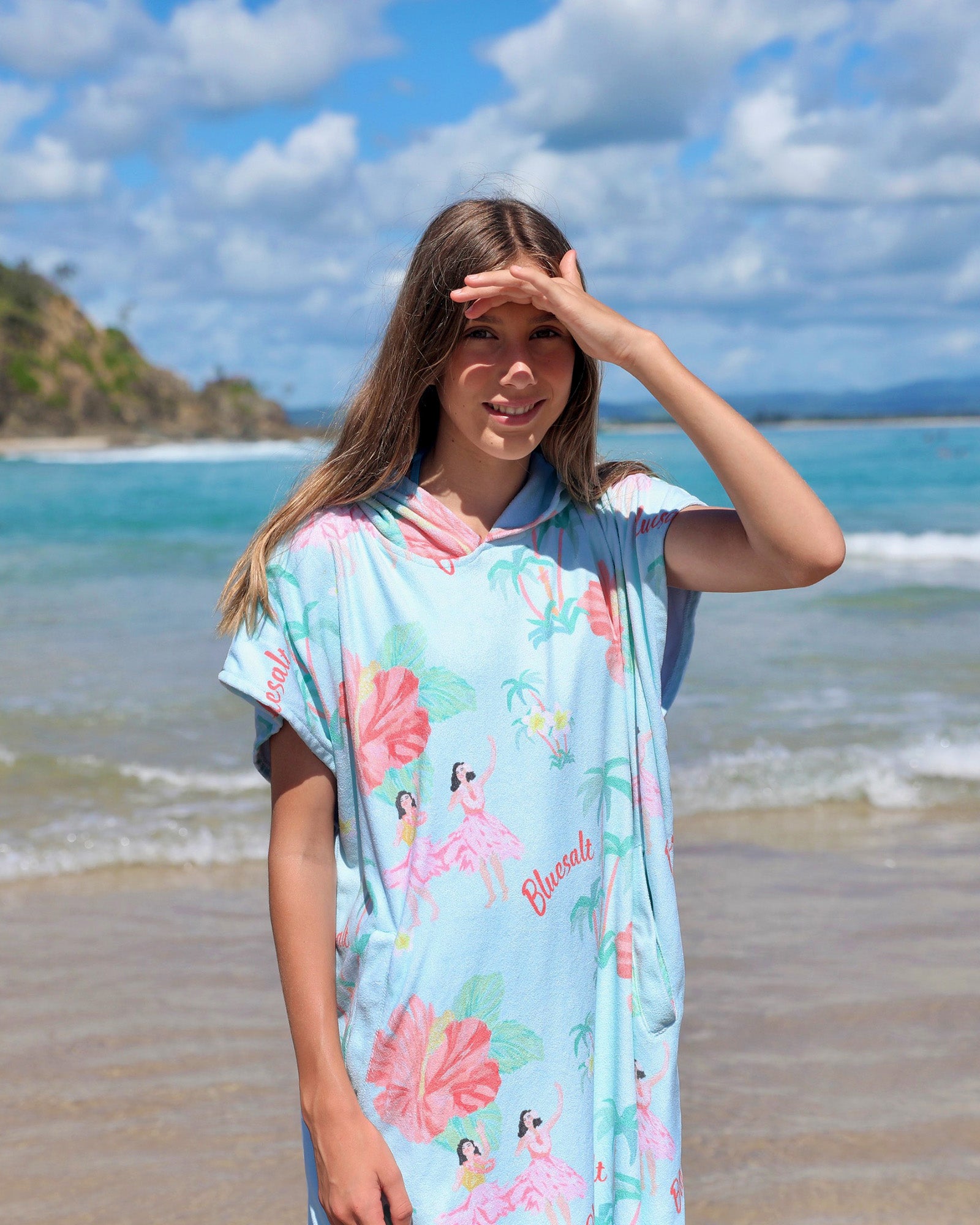 Poncho Towelling Robe Swim Cover Up One Size Bluesalt Beachwear