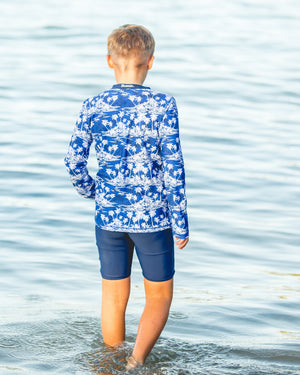 Long Sleeve Rash Top  - Hawaiian Palms