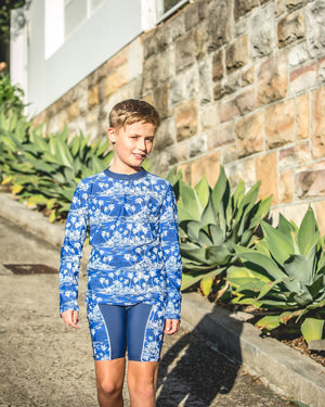 Long Sleeve Rash Top  - Hawaiian Palms