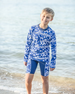 Rash Top and Matching Pant Set - Hawaiian Palms