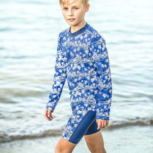 Rash Top and Matching Pant Set - Hawaiian Palms